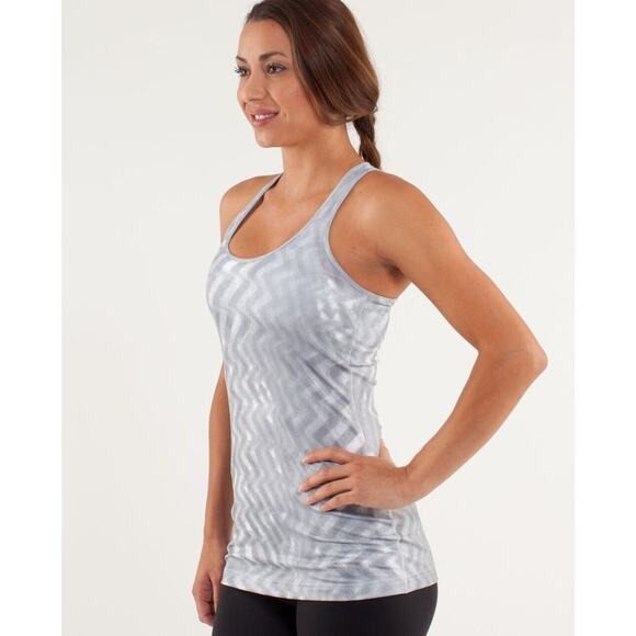 Lululemon Women's Chevron Cool Racerback Tank Top Blazer Fossil Gray Size - Picture 4 of 16